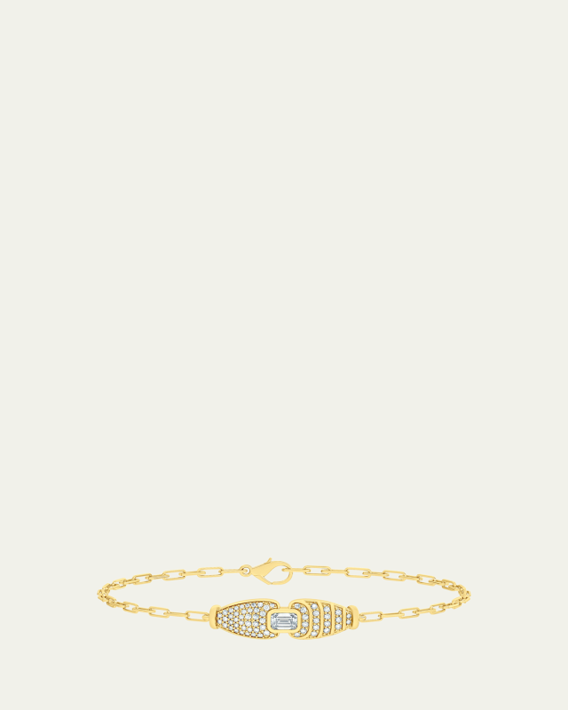 18K Yellow Gold Adir Pave Diamond Chain Bracelet
